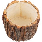 Rustic Bark Design Wooden Flower Storage Pot Flower Container 12 cm Size