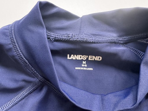 Lands' End Rash Guard UV Shirt Jungen Langarm Schwimmen marineblau Medium 10-12 - Bild 2 von 3