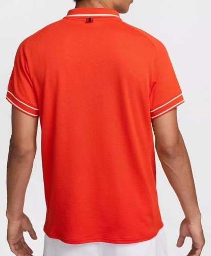 $ 85 Nike NikeCourt Heritage Herren Medium Tennis Polo-Shirt ORANGE FQ2101 633 NEU - Bild 2 von 5