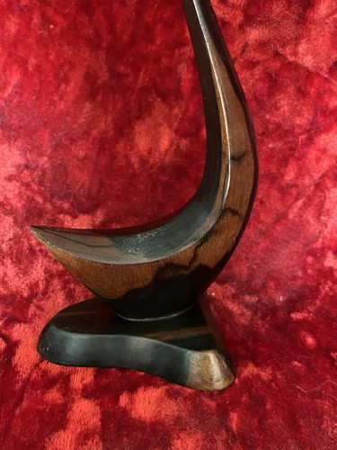 Vintage MCM Hand Carved Wood Swan Sculpture - Picture 3 of 6
