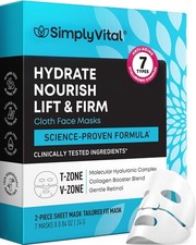 SimplyVital Collagen Facial Mask with Retinol & Hyaluronic Acid - Hydrating... 