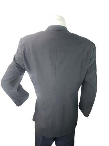 Blazer Traje Abrigo Deportivo Vestimenta Hombres 38R Gris Mezcla Lana Doble Pecho Italia - Imagen 6 de 14