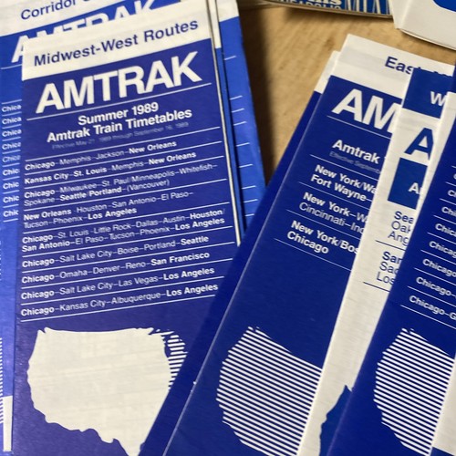 Amtrak Prospekt und Fahrplan Konvolut 26 Vintage 70er-90er Jahre - Bild 12 von 15