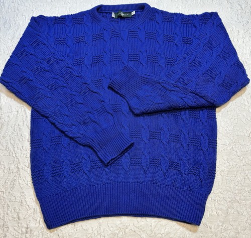 Vintage Hunt Club Pullover royalblau Damen XL Zopfmuster - Bild 1 von 12