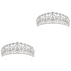  2 stücke barock bridal crown strass eingelegter stirnband haarschmuck für
