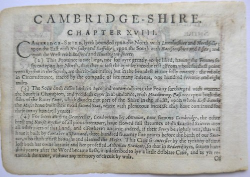 CAMBRIDGESHIRE c1627 BY VAN DEN KEERE  MINIATURE SPEED GENUINE ANTIQUE MAP - Picture 4 of 4