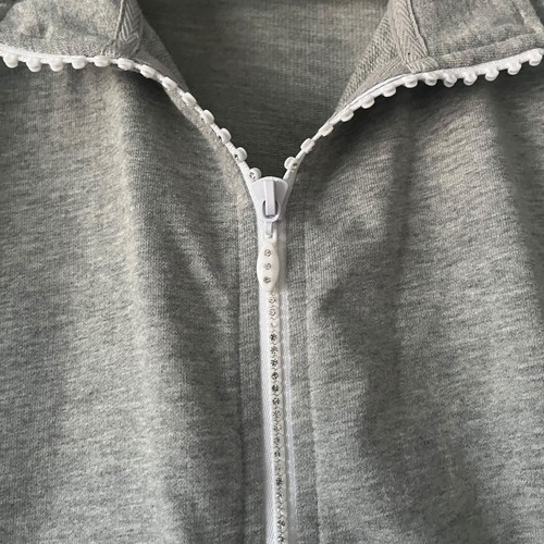 Quacker Factory Womens Vest Full Zip Sleeveless Pockets Sparkle Gray Size Large - Picture 2 of 7