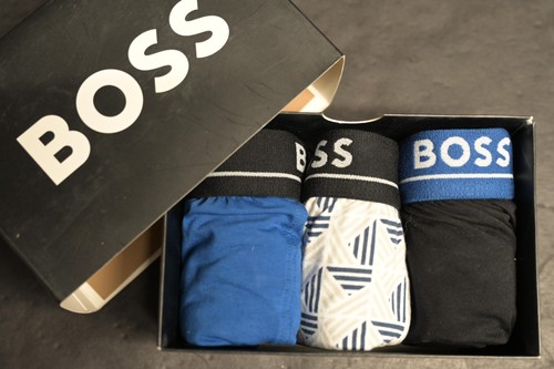 HUGO BOSS Herren 3-Pack Mehrfarbig Stretch Baumwolle Badehose Boxer Shorts