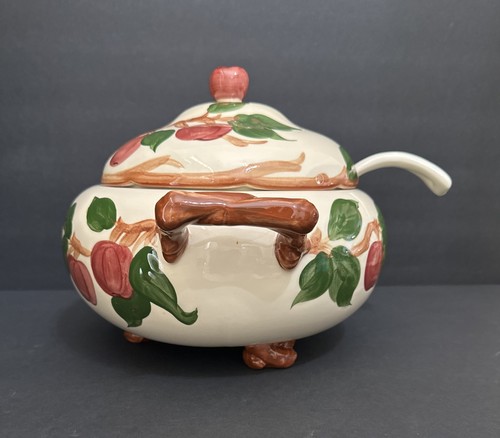 Vintage MCM Franciscan Apple — zuppiera coperta con piedini e mestolo, USA - Foto 6 di 24