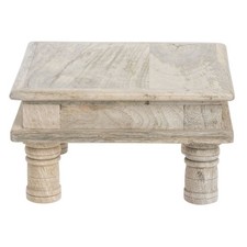 HUBERT Buffet Riser Square Mango Wood Table Riser - 8 2/3"L x 8 2/3"W x 5"H