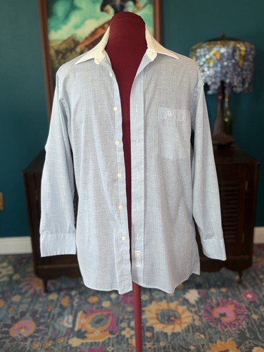 Vintage Christian Dior 15.5 32-33 Mens Button Up Shirt Plus De Coton USA MADE