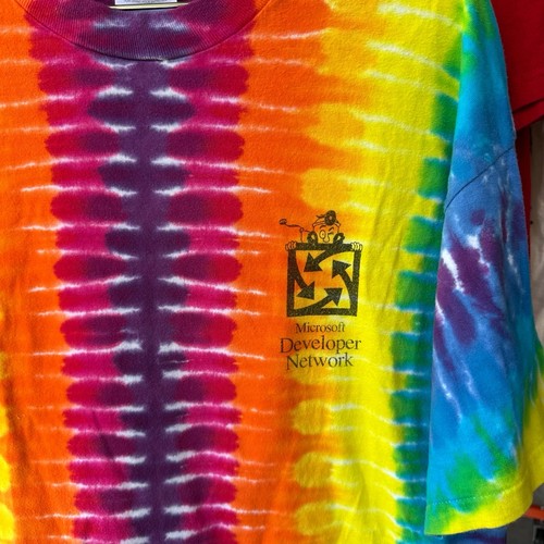 Hanes T Shirt Mens Size XL Multicolor Vintage Tie Dye 90s Single Stitch Tee - Picture 2 of 4