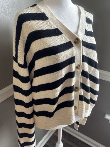 Velvet by Graham & Spencer Kaschmirmischung Elodie Strickjacke Damen Creme/Schwarz XL - Bild 3 von 7