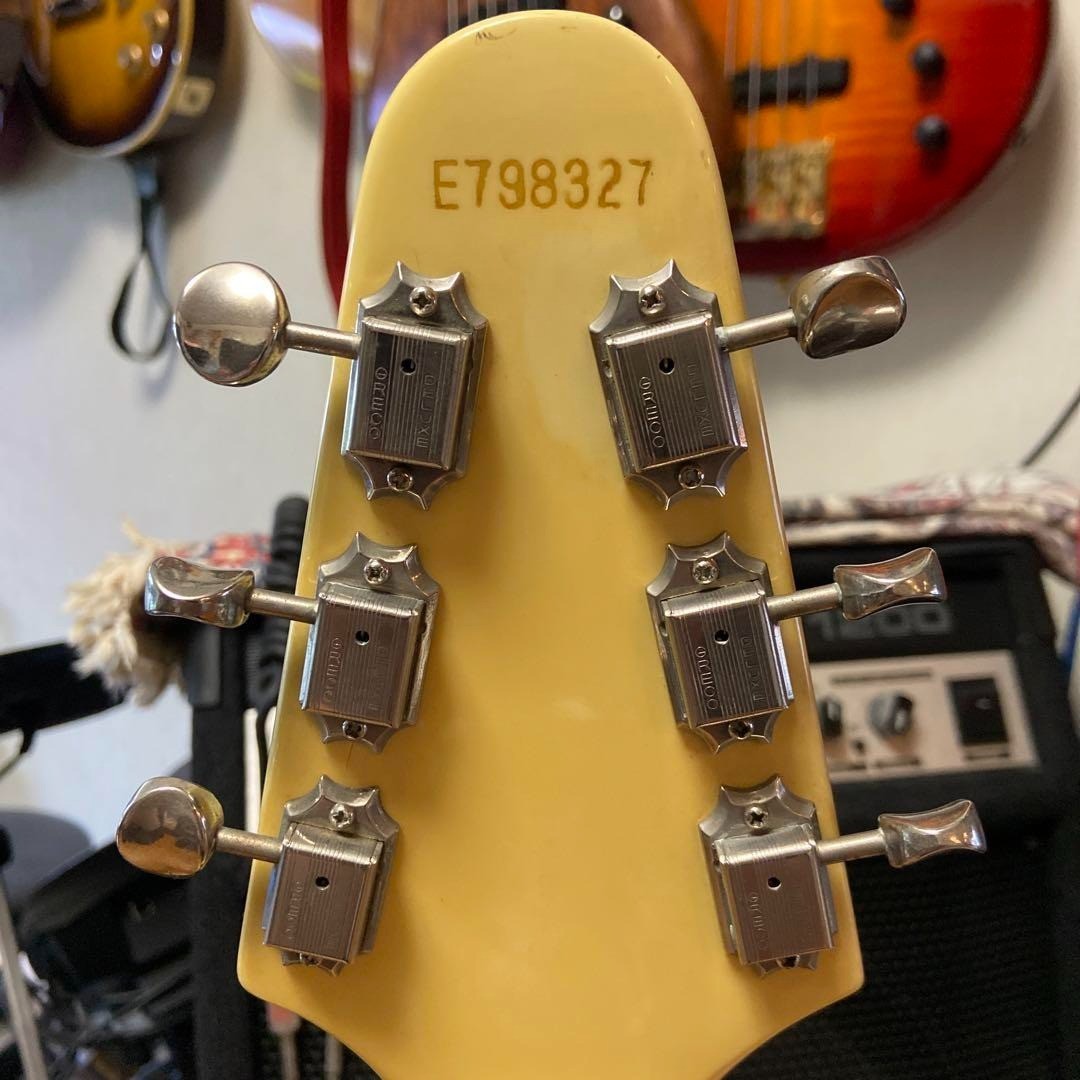 Vintage 1979 Greco Flying V Vibraro Electric Guitar Cream w/Hard