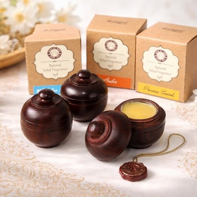 Parfum Creme Parfüm 100 % Natur Duft Wachs 6g im Holz- Tiegel Indien