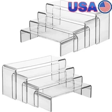 Acrylic Display Shelves Transparent Stands Tabletop Items Collectibles Desserts