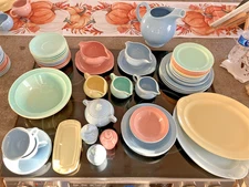 Vintage Lu-Ray Pastels 56 pc LOT Collection- Pitcher C&S S&P Bowls Dinner Plates