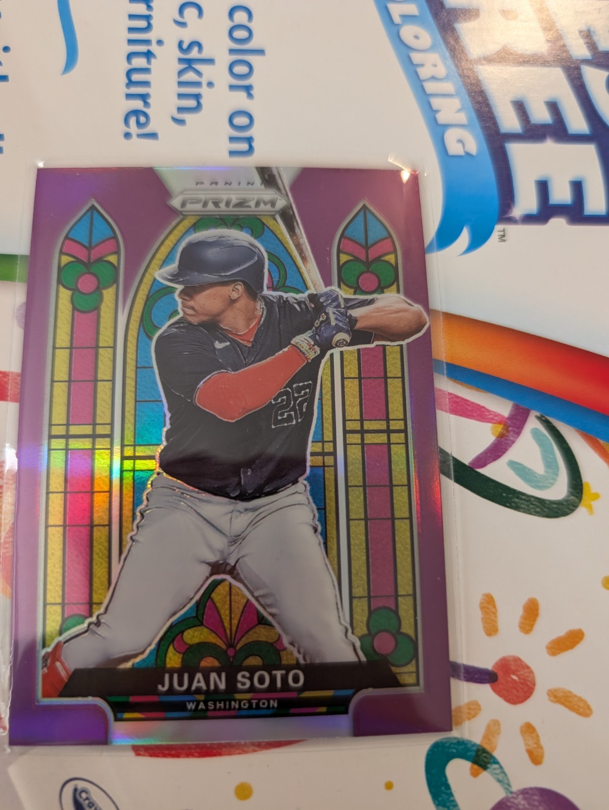 2021 Panini Prizm - Stained Glass Purple Prizm #SG-3 Juan Soto