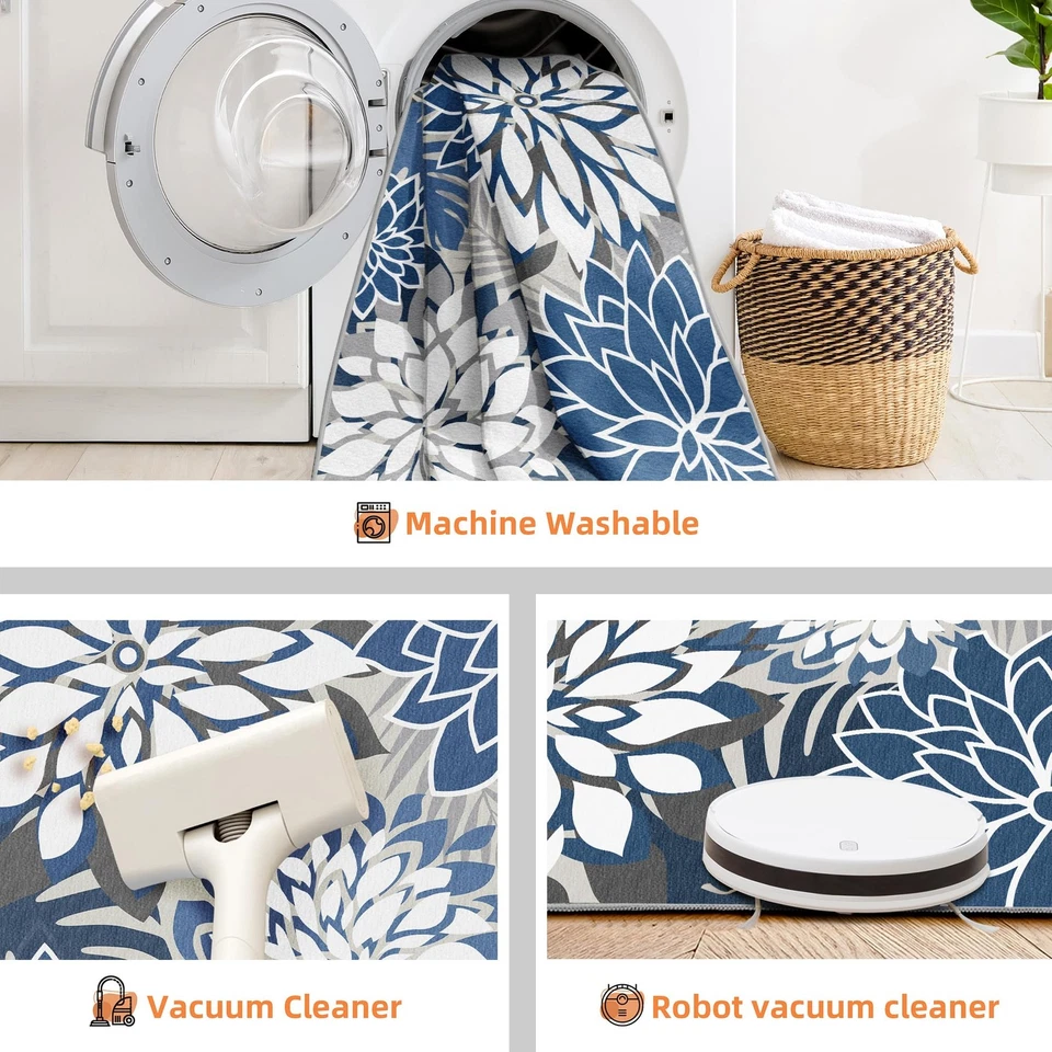 Alfombra de exterior lavable multicolor alfombra de patio tropical botánica moderna fl... Foto 4 de 4