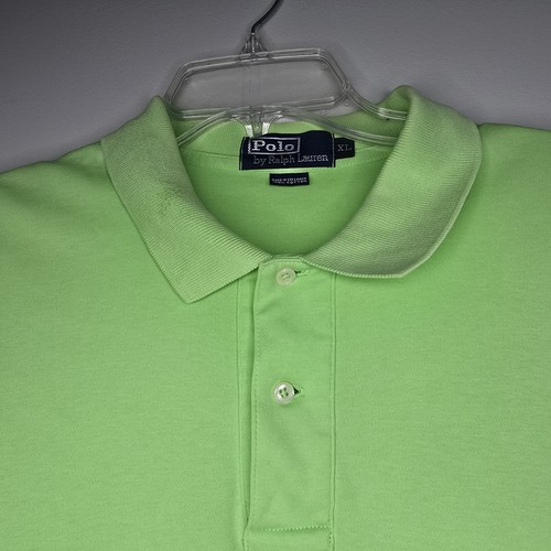 Polo Ralph Lauren  Mens XL Polo Shirt Lime Green Purple Logo - Picture 3 of 6