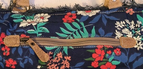 Myra Handtasche Rindsleder Blumen Ledertasche Western Doppelgriffe Fransen Boho Neu mit Etikett Fun - Bild 11 von 19