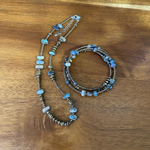 Nicht mehr produziert SILPADA Set Sterlingsilber Bronze Abalone N1729 Halskette B1706 Armband - Bild 2 von 19