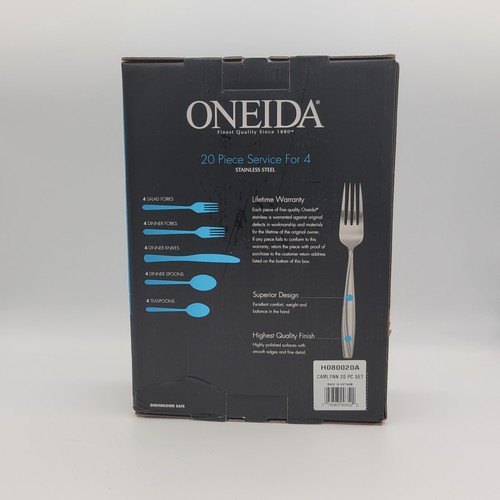 Oneida Portfolio 20 Piece Stainless Steel Cutlery Set Camlynn Pattern - Picture 5 of 12