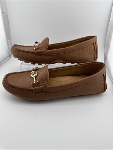 Coach Arlene Women’s Pebble Grain Loafers. Saddle. Shoes. Size 7.5 NWB - Picture 2 of 13