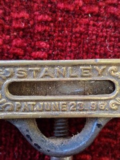 Antique Stanley Ornate Iron Pocket Line Level Tool Patd 1896