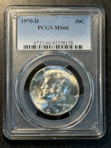 1970-D 50c Kennedy Half Dollar Gem Uncirculated PCGS MS 66