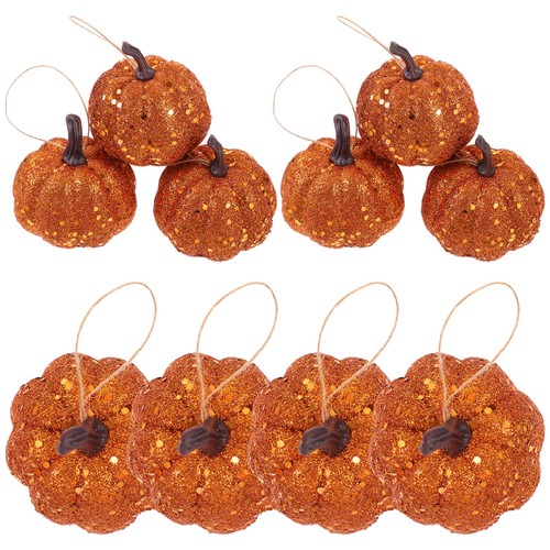 10pcs Halloween Pumpkins Fall Harvest Pumpkin Ornaments Artificial Foams - Picture 1 of 12