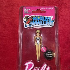 World's Smallest BARBIE DOLL (Classic 1959 Style Barbie) Black/White Swim Suit