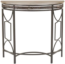 American Homes Collection Rosalie Copper and Red Maple Console Table