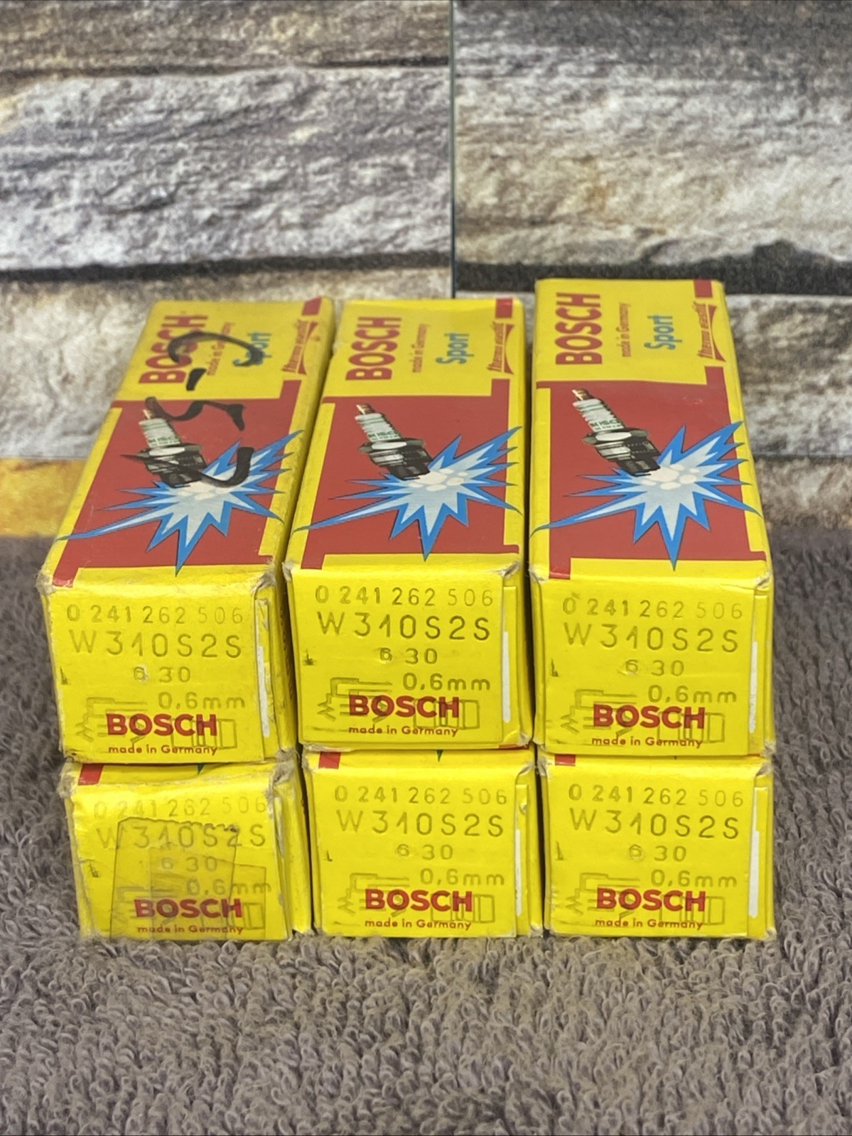 6 Bosch W310S2S 0241262506 Spark Plugs For Vintage Snowmobile 0.6MM NOS NIB