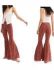 Free People Just Float Corduroy Womens Pants 30 Russet Acorn Retro Flare Boho