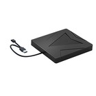 Black Lightweight External DVD Drive W/USB-C&USB-A Port For CD/DVD/VCD Formats