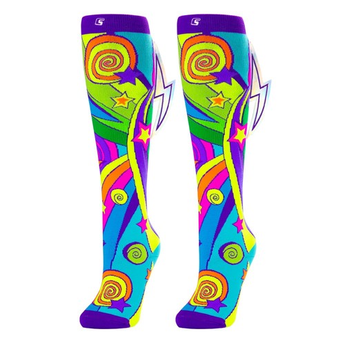 Crazy Socks LIGHTNING | Kids Girls Adults Novelty Knee High - One Size fits Most - Picture 1 of 7