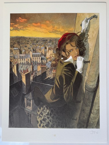 LITHO GIBRAT " VOL DU CORBEAU T1 " SUR BEAU PAPIER Dim 30*40 CM MONOGRAMME JPG  - Foto 1 di 2