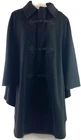 Vintage Loring Forstmann Wool Cape Coat Large Swing Cloak USA Made Black Heavy