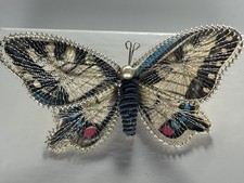 Vintage Bavarian West Germany Spun Wire, Paper Butterfly Brooch Pin