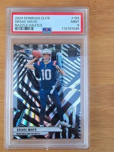 2024 Donruss Elite Razzle Dazzle #185 Drake Maye RC Rookie PSA 9 Patriots