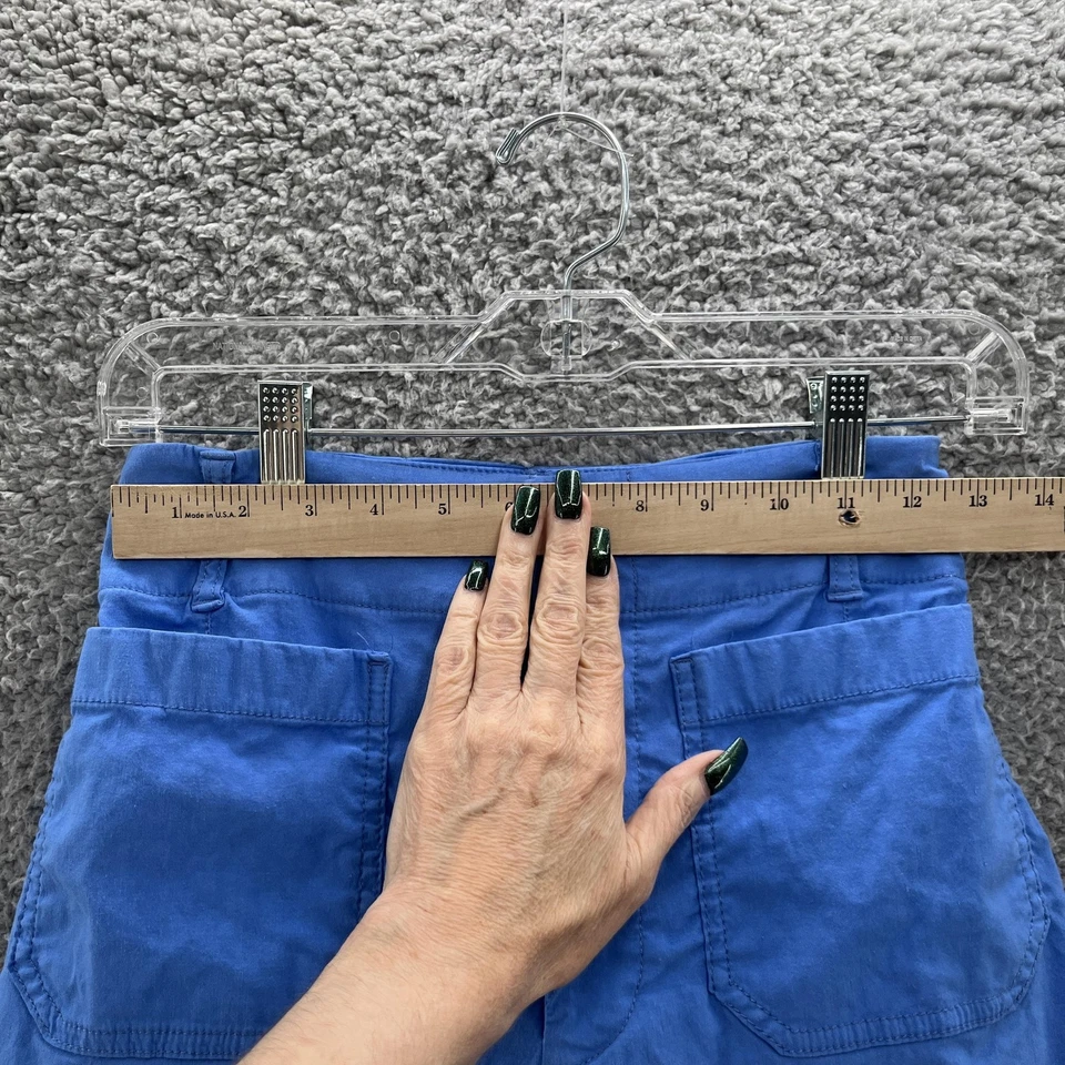 Pantalones Maeve Anthropologie Mujer 27 Azul Colette Pierna Ancha Chino Corto Algodón Lino Foto 3 de 4