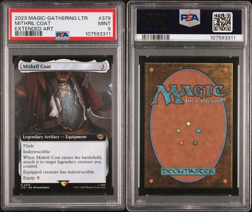 2023 MTG Lord of the Rings Mithril Coat Extended Art LTR #379 PSA 9 - Picture 3 of 3