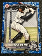 Ashly Andujar 2025 Bowman 1st Blue Pattern Border Paper Prospect RC 83/125