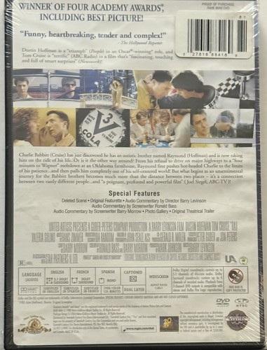 Rain Man (DVD, 1988, Widescreen) NEW Sealed Tom Cruise Dustin Hoffman - Picture 2 of 2