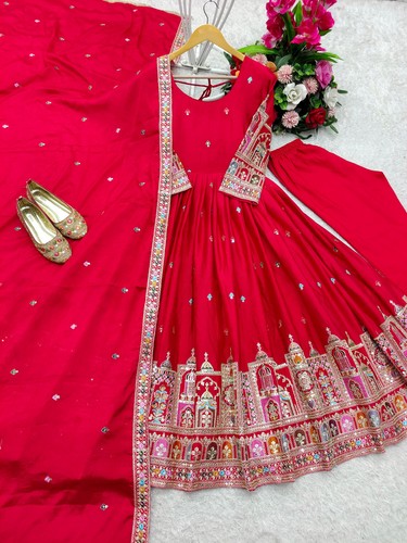 Vestido paquistaní Salwar Kameez trajes listos para usar indio boda fiesta vestido Anarkali - Imagen 10 de 10