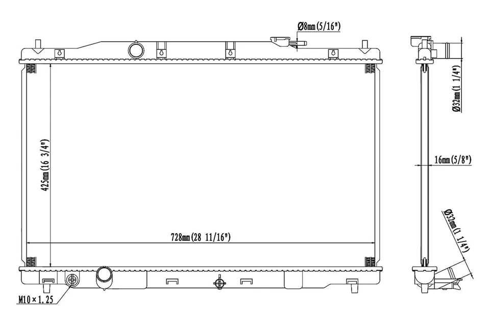 For Honda CR-V 2012-2016 Reach Cooling Engine Coolant Radiator Foto 3 de 4