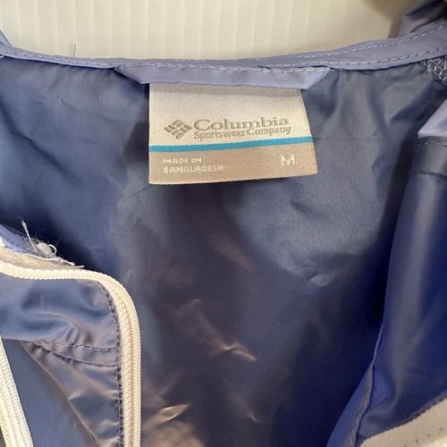 Columbia Jacket Women's siz Medium Purple May Valley Hooded lightweight Raincoat - Picture 6 of 8