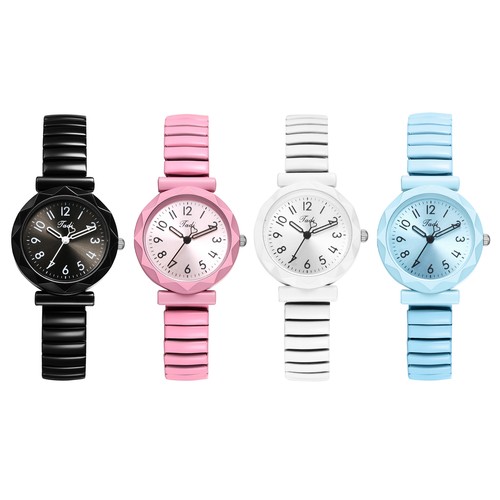 Studenten Jugend elastisches Edelstahlband leicht lesbar Quarz Armbanduhren - Bild 1 von 25