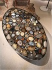Oval Agate Gemstone Dine Table Handmade Furniture Agate Bar Table Cafeteria Deco